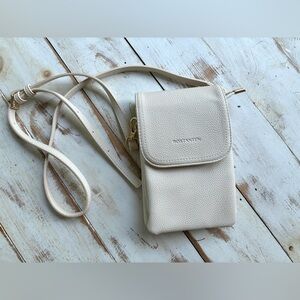 BOSTANTEN Evelyn crossbody phone wallet purse ivory NWOT preppy travel chic